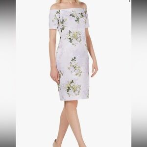 Calvin Klein Women's Short Sleeve Off The Shoulder Sheath Dress